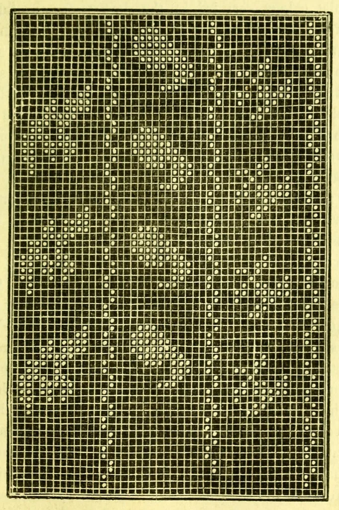 An illustration from Mee's companion to the work-table, containing selections in knitting, netting, and crochet work, 1844, leaf 109