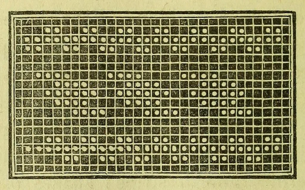 An illustration from Mee's companion to the work-table, containing selections in knitting, netting, and crochet work, 1844, leaf 114