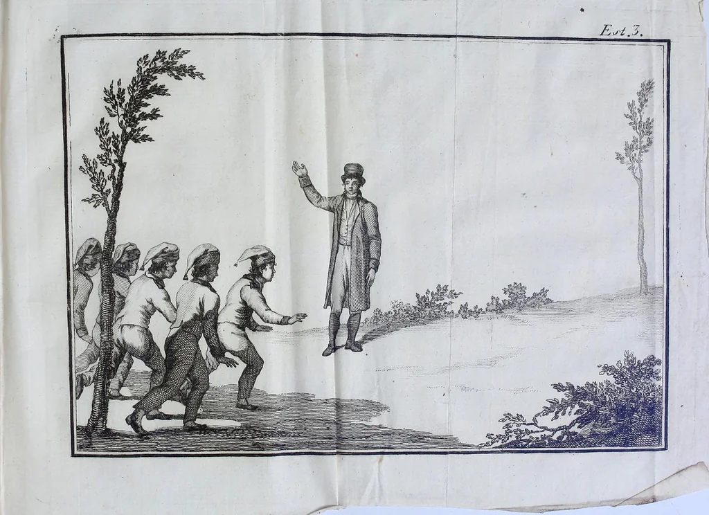 An illustration from La gimnástica, ó escuela de la juventad. Tratado elemental de juegos, de exercicios considerados en razon de utilidad física y moral, 1807, leaf 125