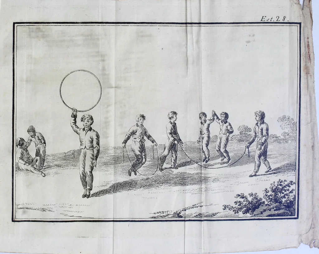 An illustration from La gimnástica, ó escuela de la juventad. Tratado elemental de juegos, de exercicios considerados en razon de utilidad física y moral, 1807, leaf 297