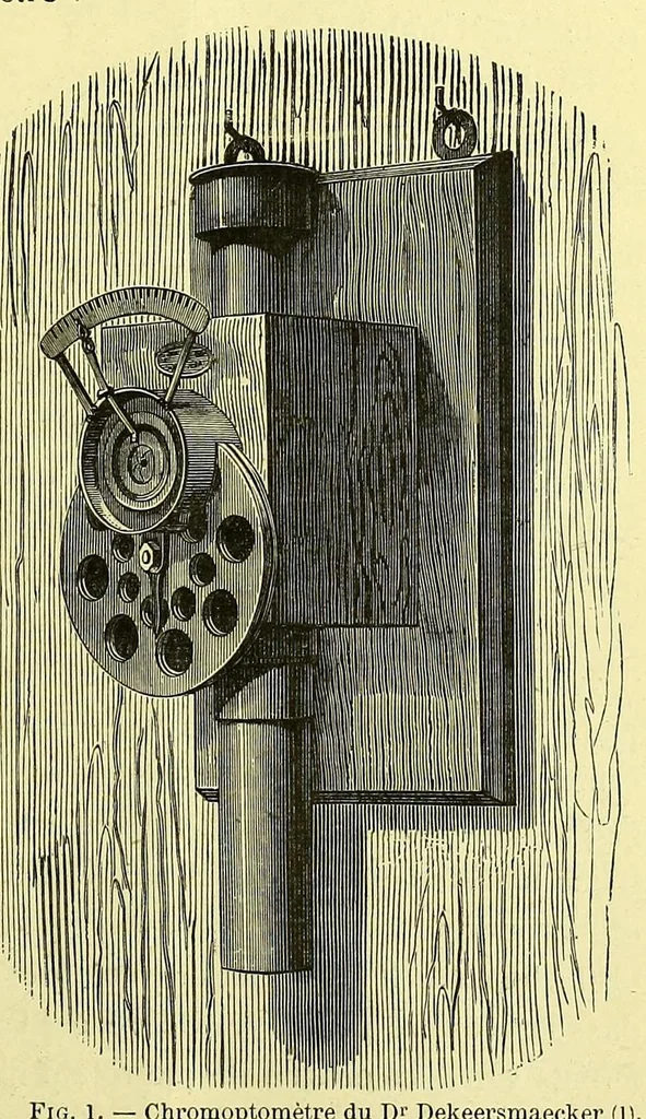 An illustration from Le daltonisme et les altérations du sens visuel en général chez les agents de l'administration des chemins de fer : rapport présenté à M. le ministre des travaux publics, 1881, leaf 27