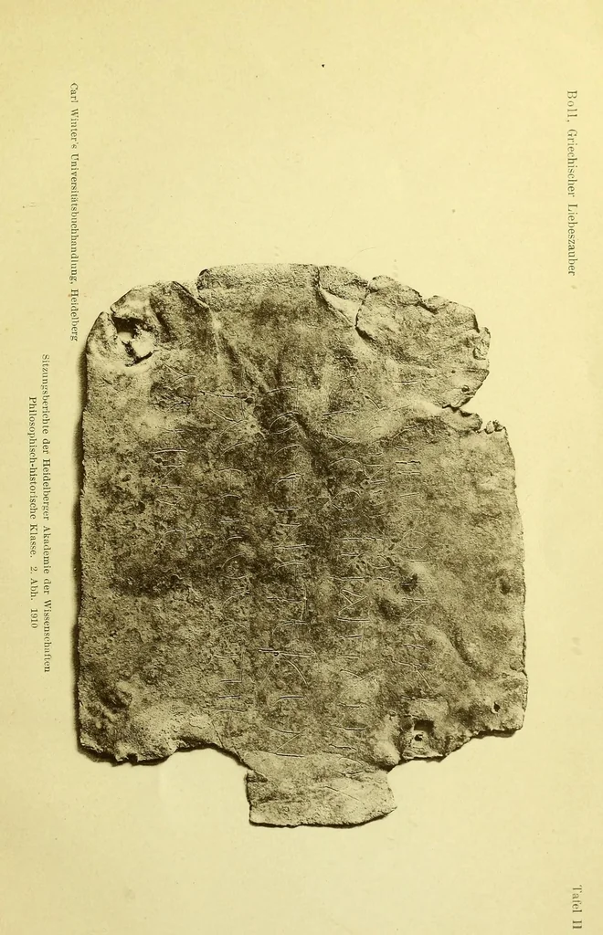 An illustration from Griechischer Liebeszauber aus Ägypten auf zwei Bleitafeln des Heidelberger archäologischen Instituts, 1910, leaf 17