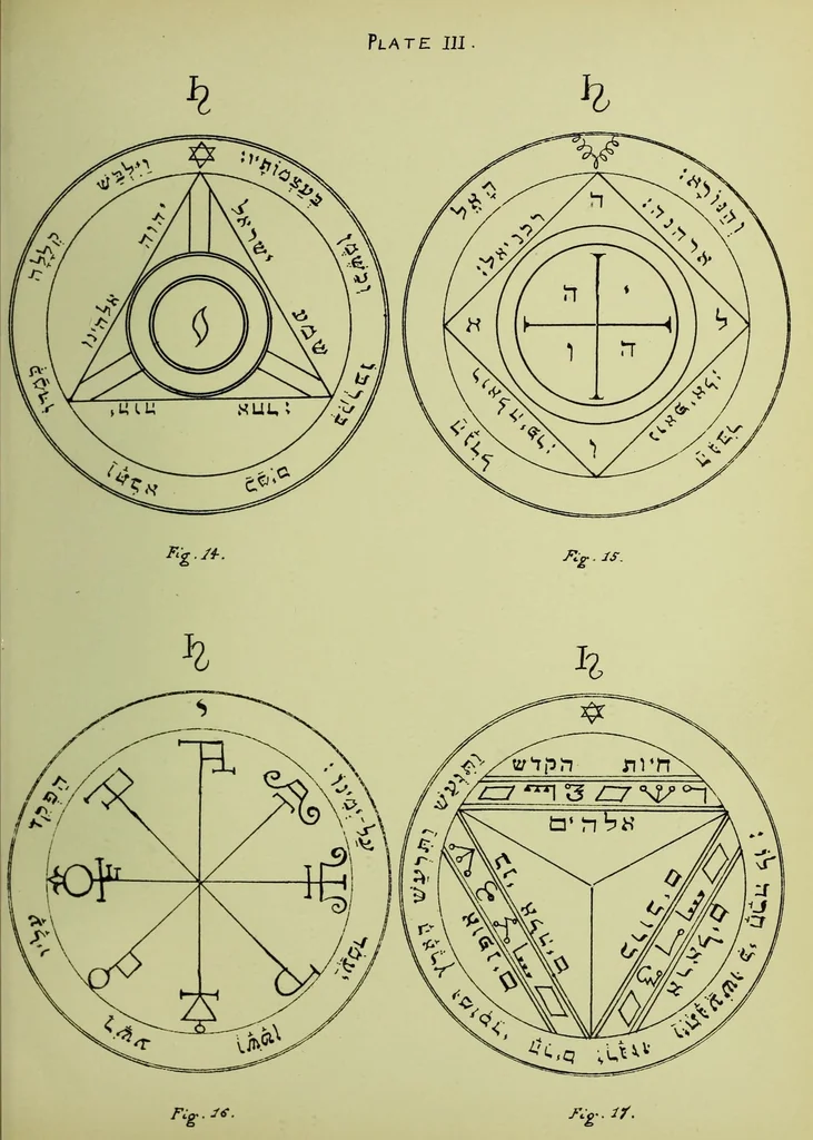 An illustration from The Key of Solomon the king (Clavicula Salomonis), 1889, leaf 77