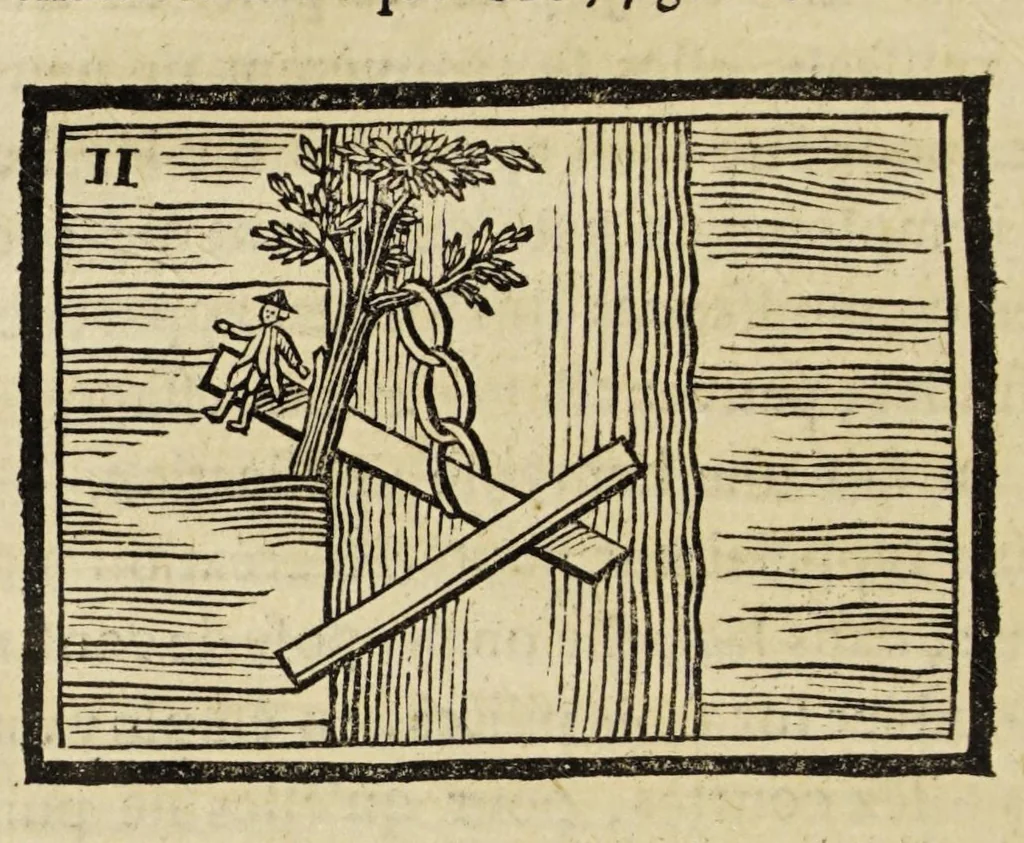 An illustration from Les petites aventures de Jérome Sharp, professeur de physique amusante. Ouvrage contenant autant de tours ingénieux que de leçons utiles, avec quelques petits portraits à la manière noire, 1793, leaf 224