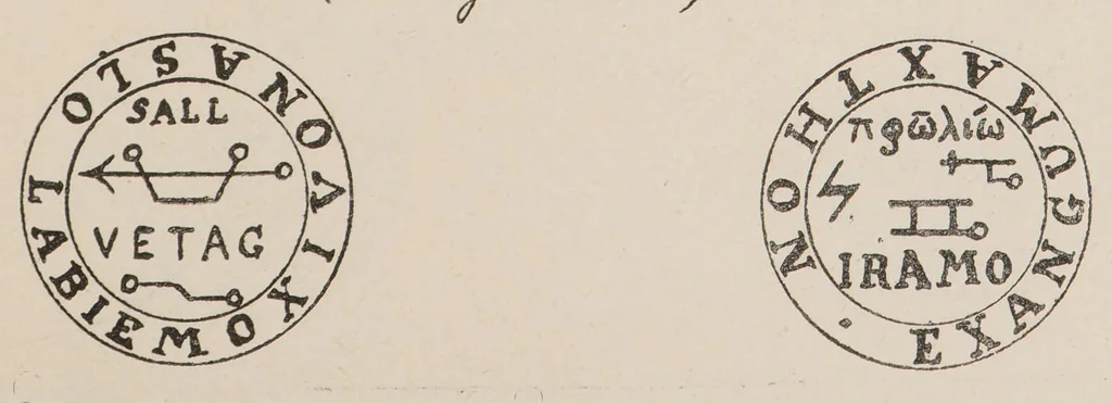 An illustration from Les sept livres de l'Archidoxe magique : traduits pour la première fois en français, texte latin en regard, 1909, leaf 121