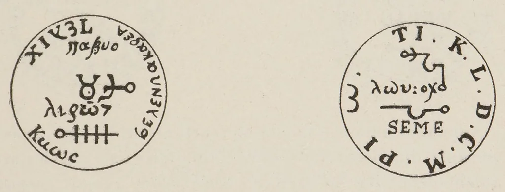 An illustration from Les sept livres de l'Archidoxe magique : traduits pour la première fois en français, texte latin en regard, 1909, leaf 91