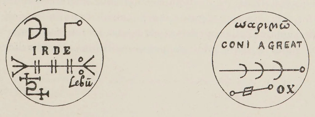 An illustration from Les sept livres de l'Archidoxe magique : traduits pour la première fois en français, texte latin en regard, 1909, leaf 99