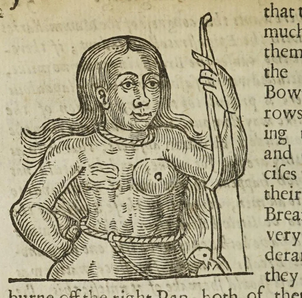 An illustration from Anthropometamorphosis: man transform'd; or, the artificial changeling. Historically presented, in the mad and cruel gallantry, foolish bravery, ridiculous beauty, filthy finenesse, and loathsome lovelinesse of most nations, fashioning and altering their bodies from the mould intended by nature. With a vindication of the regular beauty and honesty of nature. And an appendix of the pedigree of the English gallant, 1653, leaf 382