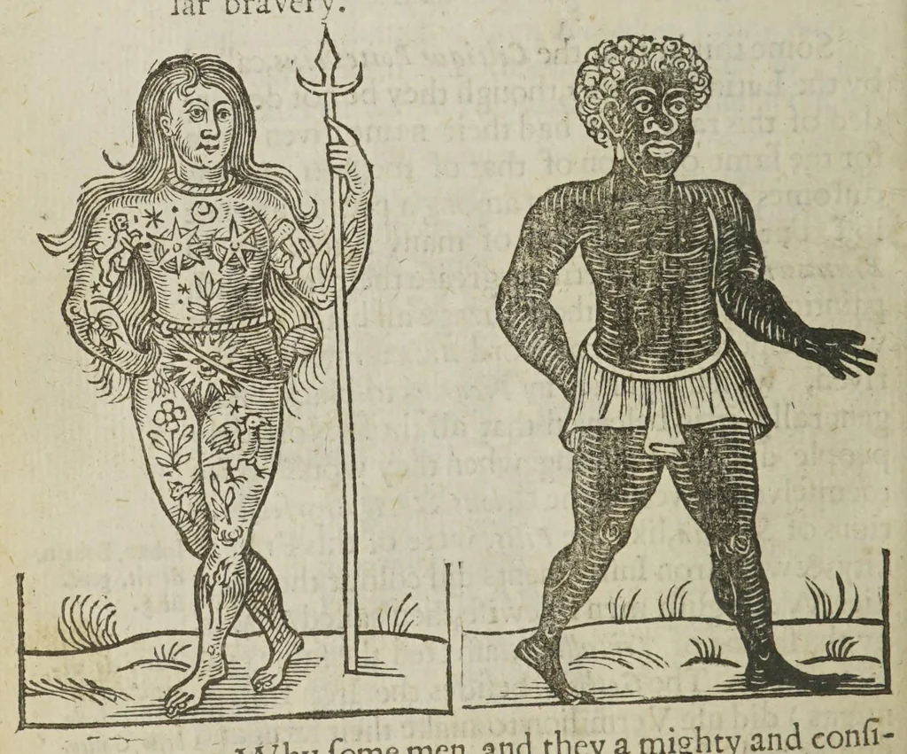 An illustration from Anthropometamorphosis: man transform'd; or, the artificial changeling. Historically presented, in the mad and cruel gallantry, foolish bravery, ridiculous beauty, filthy finenesse, and loathsome lovelinesse of most nations, fashioning and altering their bodies from the mould intended by nature. With a vindication of the regular beauty and honesty of nature. And an appendix of the pedigree of the English gallant, 1653, leaf 526
