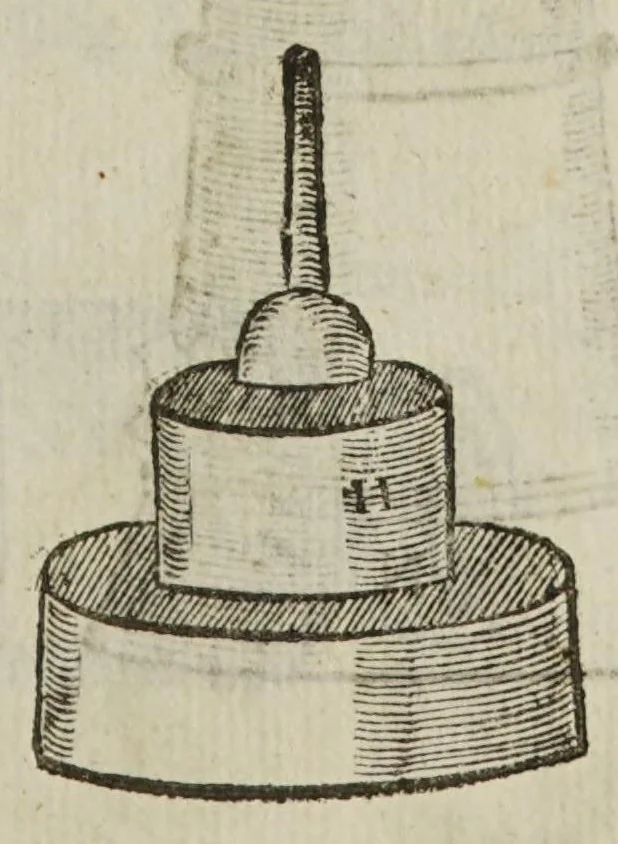 An illustration from The mysteries of nature and art in four severall parts. The first of water-works. The second of fier-works. The third of drawing, colouring, limming, paynting, graving, and etching. The fourth of experiments, 1654, leaf 105