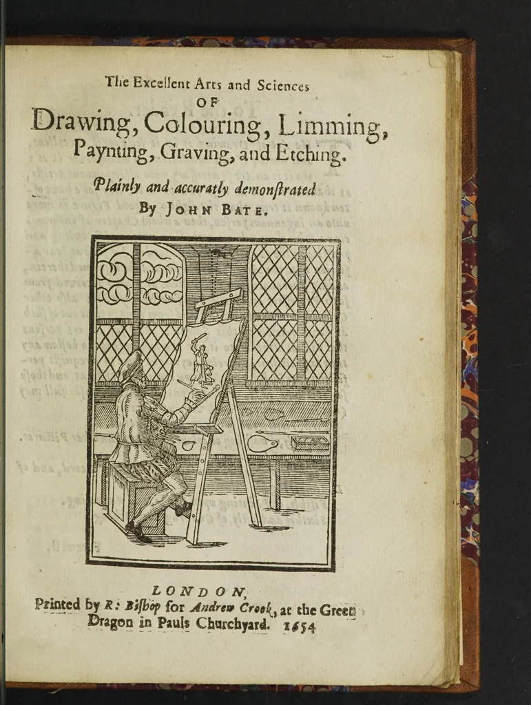 An illustration from The mysteries of nature and art in four severall parts. The first of water-works. The second of fier-works. The third of drawing, colouring, limming, paynting, graving, and etching. The fourth of experiments, 1654, leaf 131
