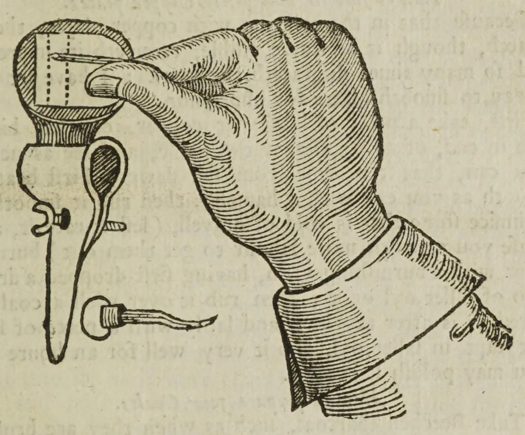 An illustration from The mysteries of nature and art in four severall parts. The first of water-works. The second of fier-works. The third of drawing, colouring, limming, paynting, graving, and etching. The fourth of experiments, 1654, leaf 195