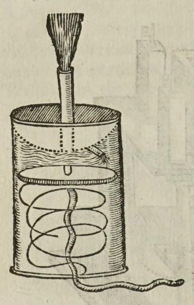 An illustration from The mysteries of nature and art in four severall parts. The first of water-works. The second of fier-works. The third of drawing, colouring, limming, paynting, graving, and etching. The fourth of experiments, 1654, leaf 34