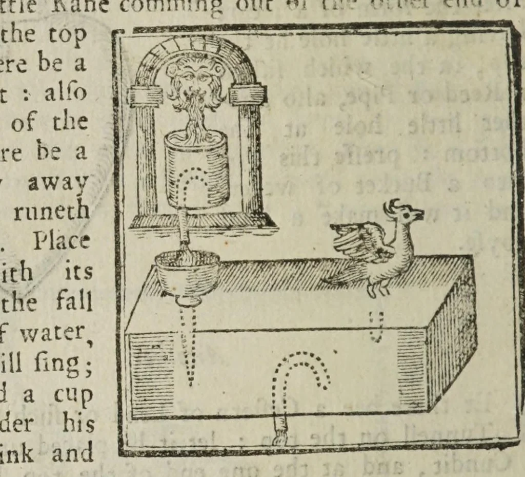 An illustration from The mysteries of nature and art in four severall parts. The first of water-works. The second of fier-works. The third of drawing, colouring, limming, paynting, graving, and etching. The fourth of experiments, 1654, leaf 38