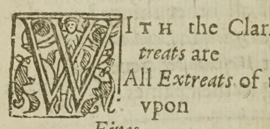 An illustration from Direction for search of records remaining in the Chancerie, Tower, Excheqver, with the limnes thereof viz. The Kings remembrancer. Lord Treasurers remembrancer. Clarke of the extreats. Pipe. Auditors. The first fruits. Augmentation of the reueune. Kings bench. Common pleas. Records of courts Christian. For the clearing of all such titles, and questions, as the same may concerne. With the accustomed fees of search: and diuerse necessarie obseruations, 1622, leaf 52