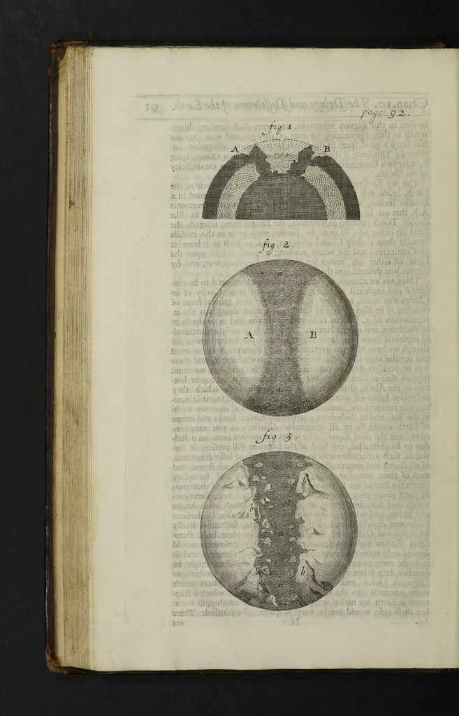 An illustration from The theory of the earth : containing an account of the original of the earth, and of all the general changes which it hath already undergone, or is to undergo till the consummation of all things. The two first books concerning the deluge, and concerning paradise, 1697, leaf 122