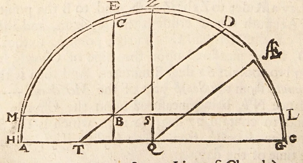 An illustration from The art of dialling : performed geometrically ... arthmetically ... instrumentally ..., 1700, leaf 36