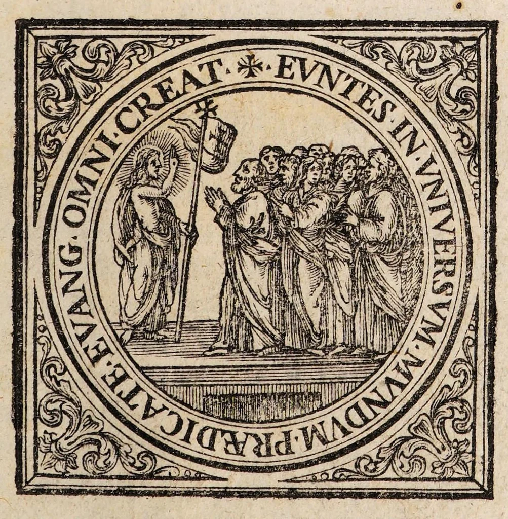 An illustration from Alphabetum Graecum cum oratione Domincali, salutatione angelica, symbolo fidei, et praeceptis decalogi, 1771, leaf 1