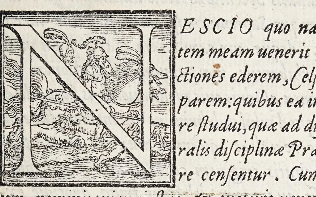 An illustration from Antonii Bergæ Taurinen doctoris philosophi & medici insignis, naturales prælectiones, 1565, leaf 3