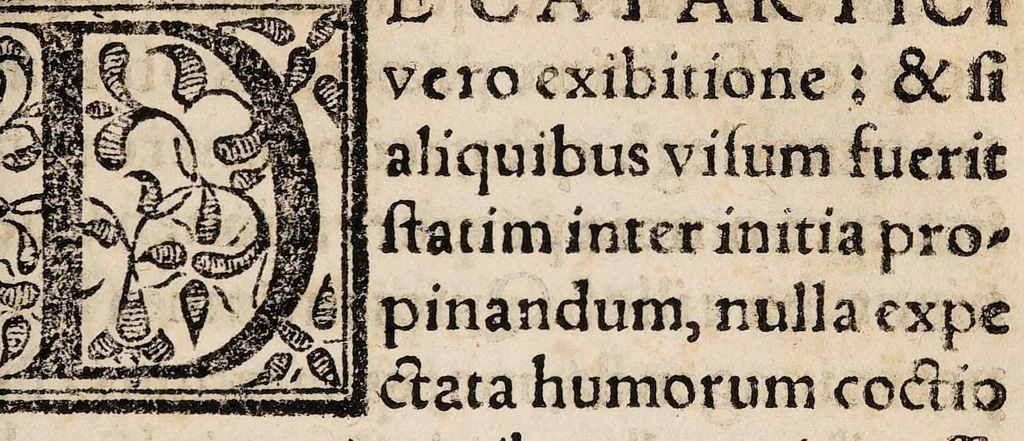An illustration from Tractatus de peste ac febribus cum puncticulis vulgo tavardillo, 1582, leaf 159