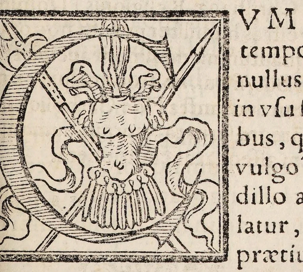 An illustration from Tractatus de peste ac febribus cum puncticulis vulgo tavardillo, 1582, leaf 23