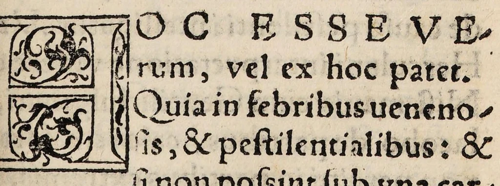 An illustration from Tractatus de peste ac febribus cum puncticulis vulgo tavardillo, 1582, leaf 49