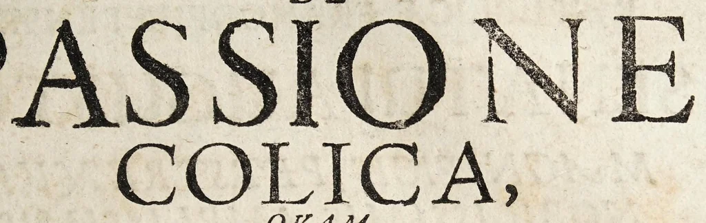 An illustration from Disputatio inauguralis medica de passione colica ..., 1668, leaf 1