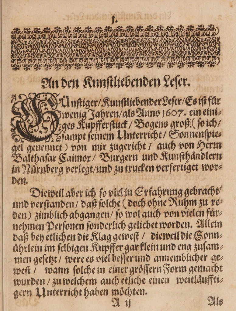 An illustration from Speculum solis, das ist: Sonnen-Spiegel, oder kunstständiger ... Bericht von den Sonnen Uhren ... vormals ... in zweyen Theilen beschrieben, nunmehr aber mit dem dritten Theil, allerhand neuer Erfindungen vermehret ..., 1660, leaf 49