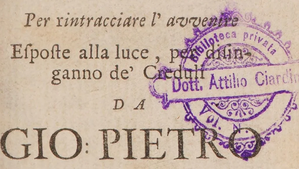An illustration from Le leggi dell'impossibile ovvero le regole dell'astrologia per rintracciare l'avvenire esposte alla luce. Per disinganno de creduli. ..., 1700, leaf 9