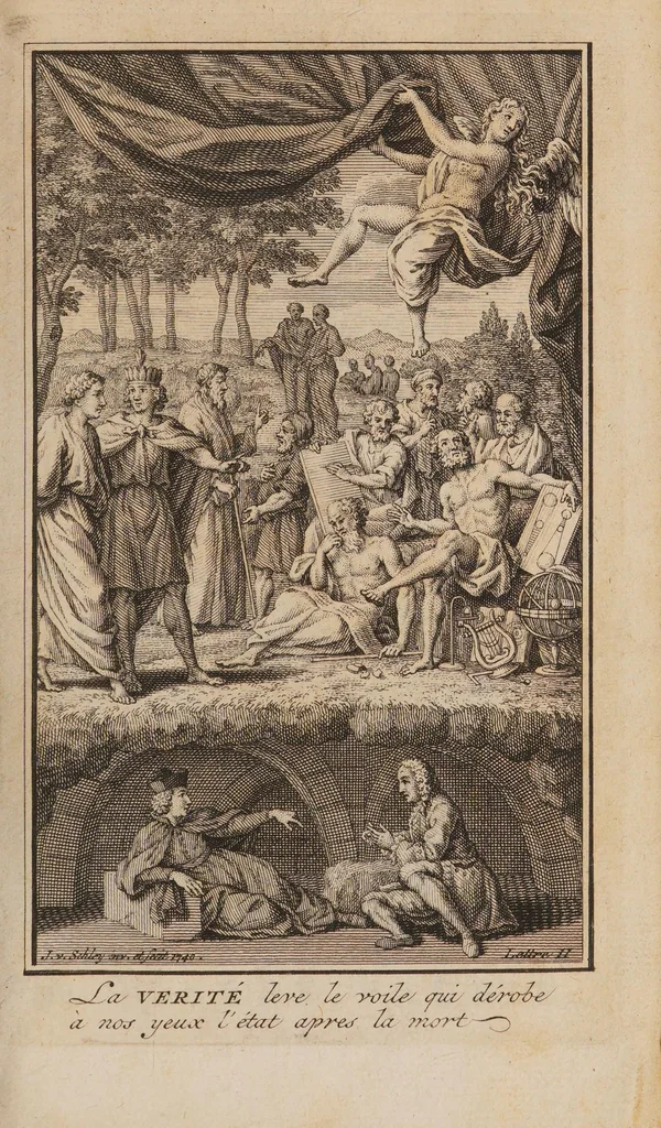 An illustration from Lettres cabalistiques, ou correspondance philosophique, historique et critique, entre deux cabalistes, divers esprits elementaires, & le Seigneur Astaroth, 1741, leaf 9