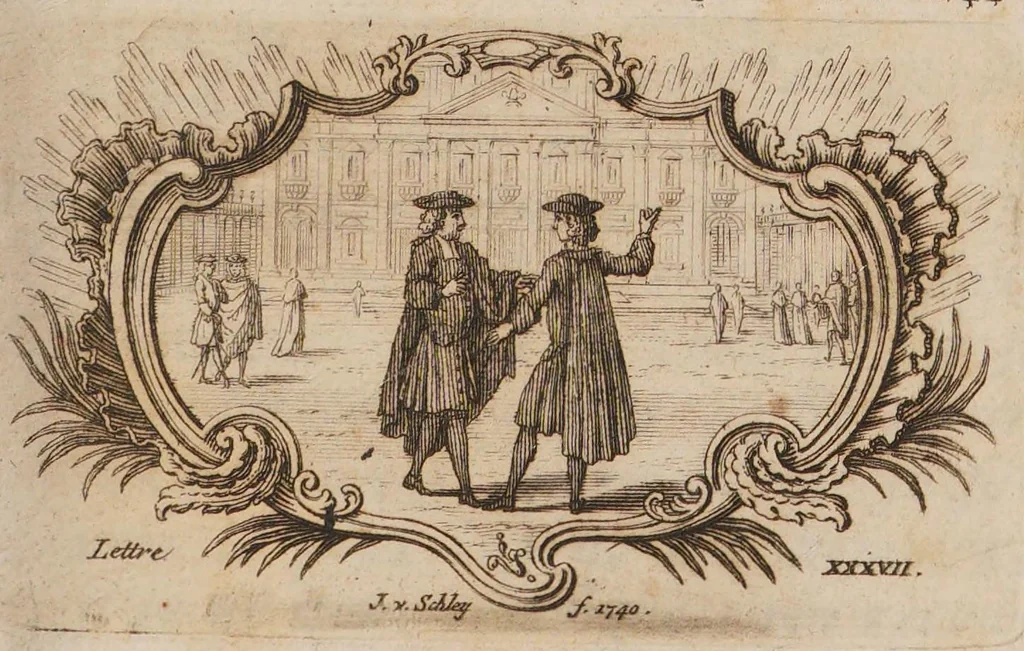 An illustration from Lettres cabalistiques, ou correspondance philosophique, historique et critique, entre deux cabalistes, divers esprits elementaires, & le Seigneur Astaroth, 1741, leaf 7