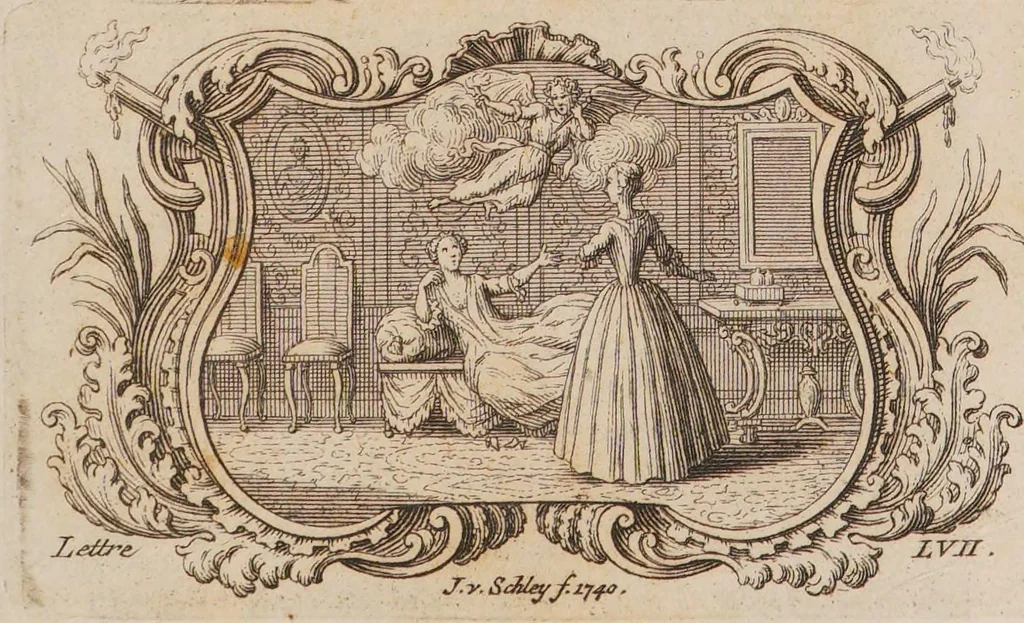 An illustration from Lettres cabalistiques, ou correspondance philosophique, historique et critique, entre deux cabalistes, divers esprits elementaires, & le Seigneur Astaroth, 1741, leaf 7