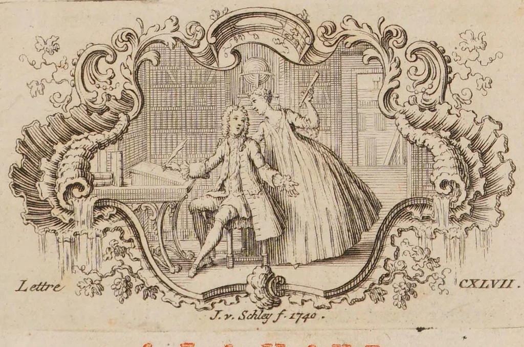 An illustration from Lettres cabalistiques, ou correspondance philosophique, historique et critique, entre deux cabalistes, divers esprits elementaires, & le Seigneur Astaroth, 1741, leaf 7