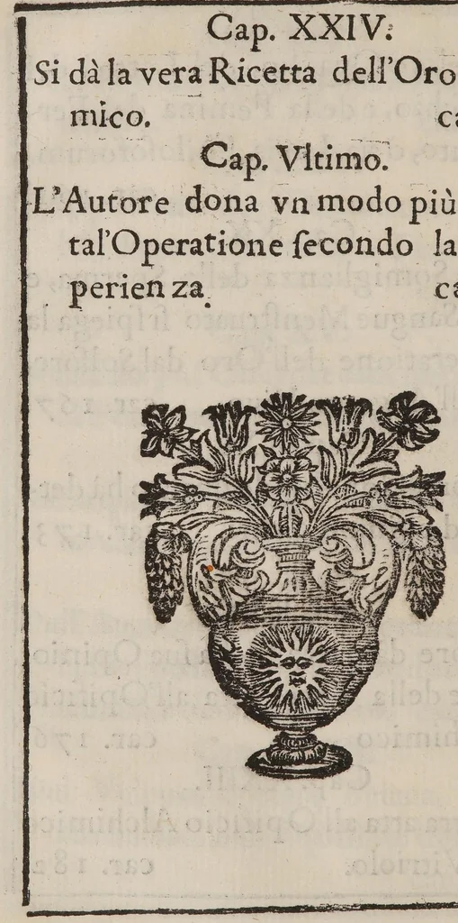 An illustration from Dell'alchimia: opra [sic], che con fondamenti di bvona filosofia, e perspicuità ammirabile tratta della realtà, difficoltà e nobiltà di tanta scienza, delle marauiglie della natura, dell' arte, e de' metalli, e delle regole, e methodo da offeruarsi nella compositione dell' oro alchimico ..., 1645, leaf 24
