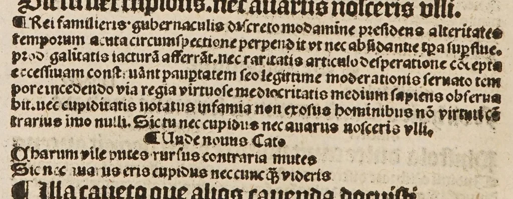 An illustration from Cato moralissimus cum elegantissimo commento [fratris Roberti de Euromodo], 1506, leaf 24