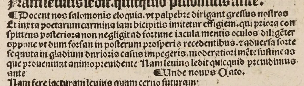 An illustration from Cato moralissimus cum elegantissimo commento [fratris Roberti de Euromodo], 1506, leaf 40