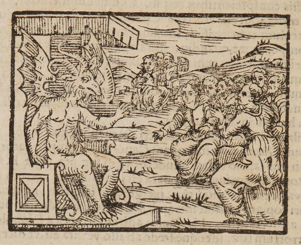 An illustration from Compendium maleficarum ex quo nefandissima in genus humanum opera venefica, ac ad illa vitanda remedia conspiciuntur ..., 1626, leaf 236