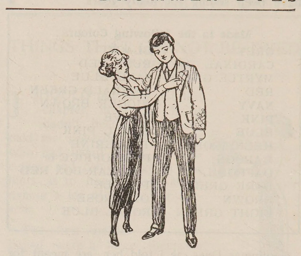 An illustration from After-the-War economy : the story of a woman's adventures in the art of home-dyeing profitable home-dyeing with Drummer dyes, 1920, leaf 10