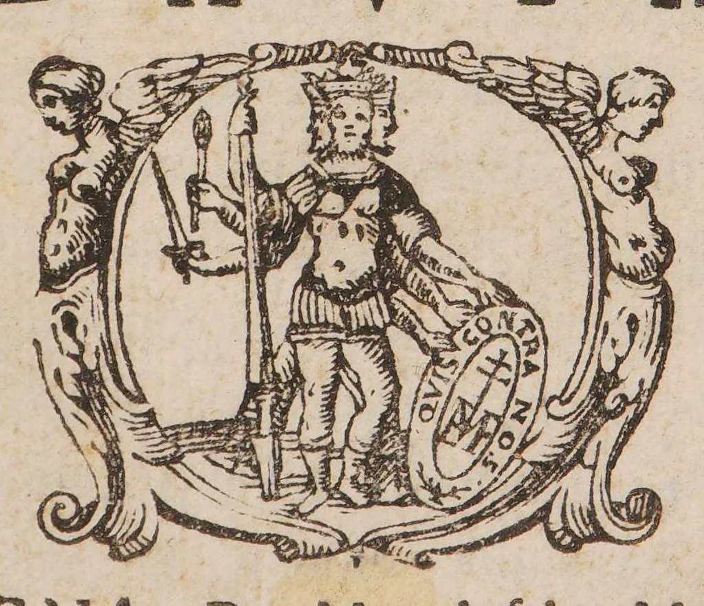 An illustration from Relazione dell'esperienze fatti Inghilerra, Francia ed Italia intorno alla celebre e famosa trasfusione del sangue per tutto maggio 1668. In cui oltre all'oppugnationi, e difese si vede la sanità restituita ad alcuni infermi e particolarmente à un pazzo. La maniera di facilmente pratticarla negli huomini; e la minuta descrittione di essa [by A. Libavius] stampata fino nel principio di questo secolo, 1668, leaf 7