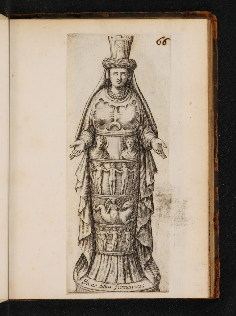 An illustration from Symbolica Dianae Ephesiae statua ... exposita, 1657, leaf 89