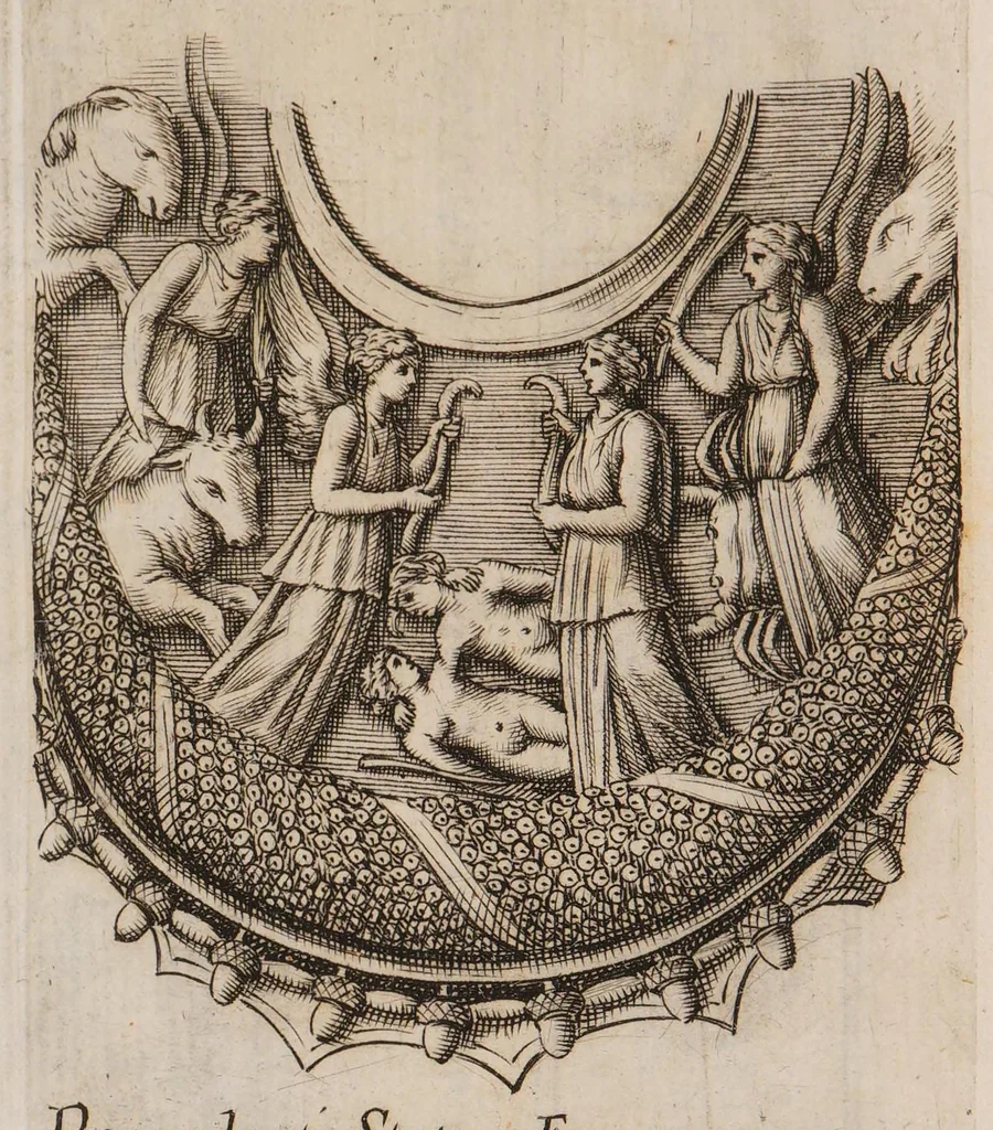 An illustration from Symbolica Dianae Ephesiae statua ... exposita, 1657, leaf 91