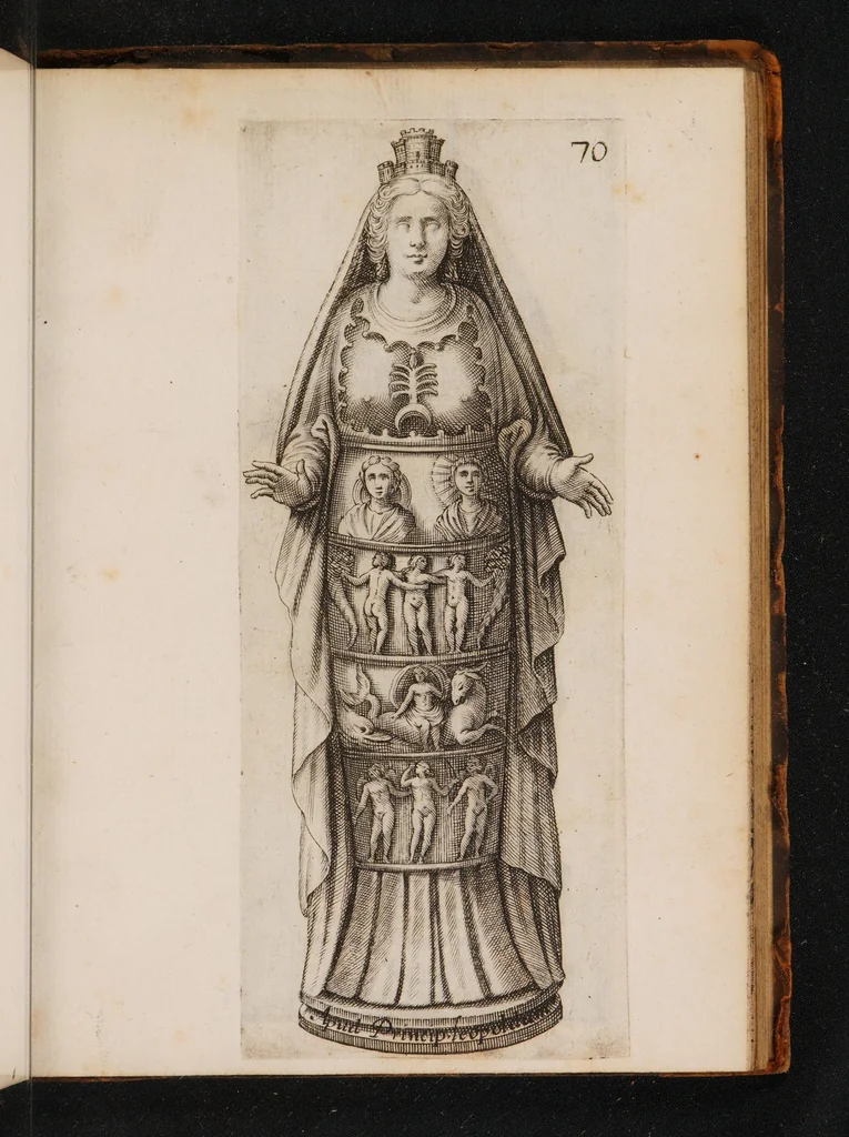 An illustration from Symbolica Dianae Ephesiae statua ... exposita, 1657, leaf 95