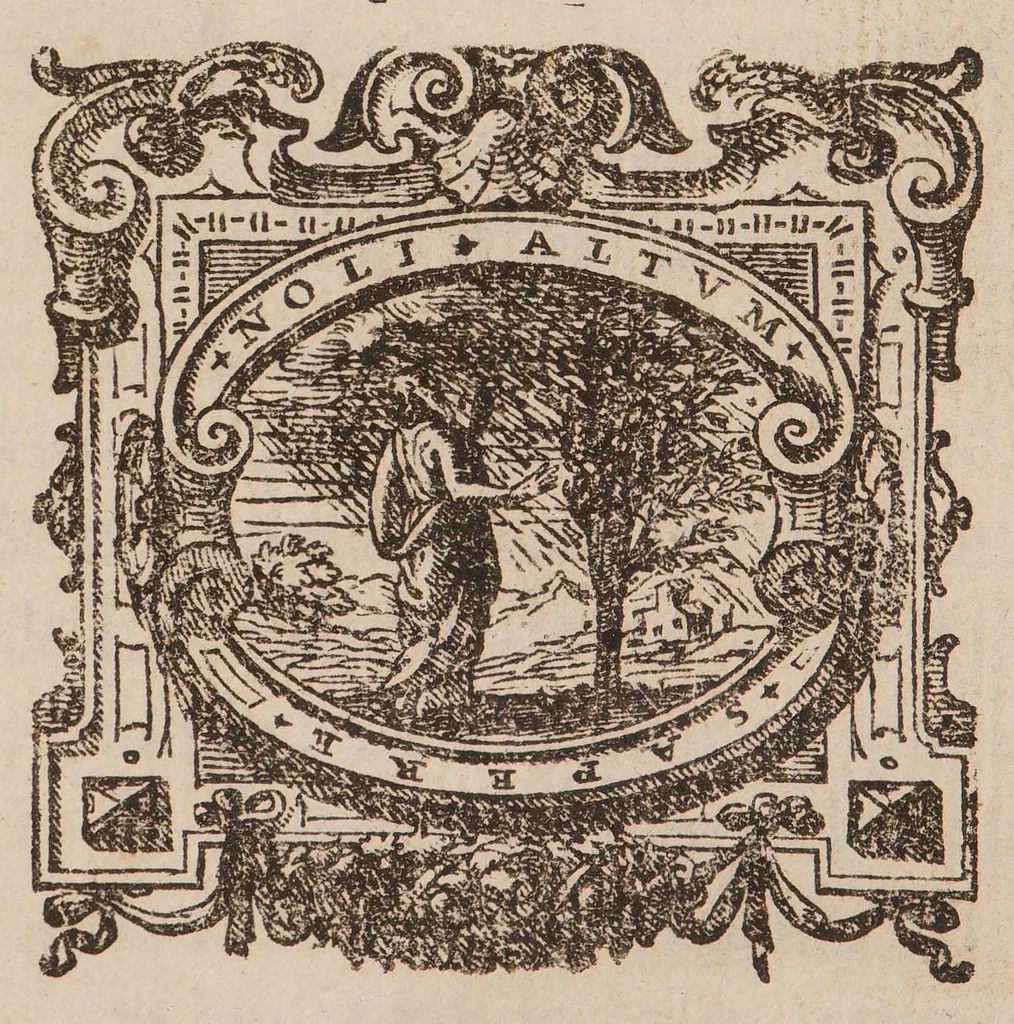 An illustration from Quadripartitum melancholicum ... Quo variae quaestiones de melancholiae morbo, essentia, differentiis, causis, prognosi, curatione habentur. Et plura de morbo hypocondriaco ... innotescunt ..., 1644, leaf 9