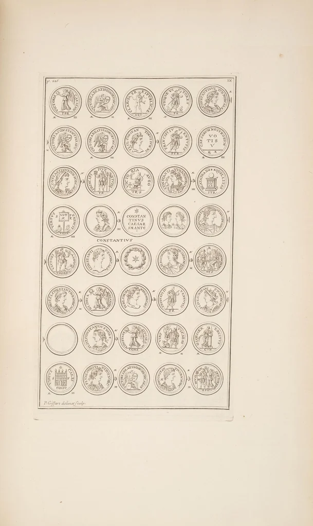 An illustration from Médaillons du Cabinet du Roi, i.e. Louis XIV, 1680, leaf 107