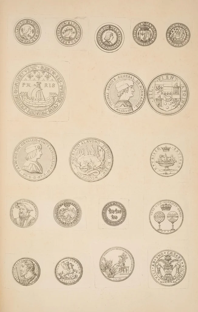 An illustration from Médaillons du Cabinet du Roi, i.e. Louis XIV, 1680, leaf 167