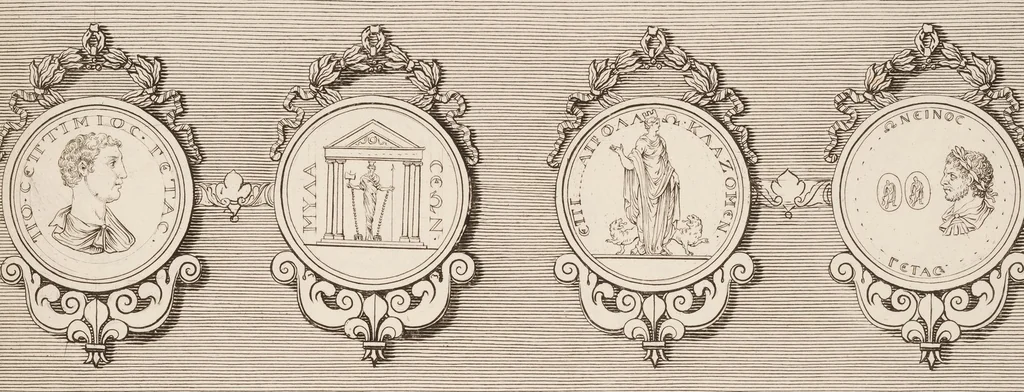 An illustration from Médaillons du Cabinet du Roi, i.e. Louis XIV, 1680, leaf 53