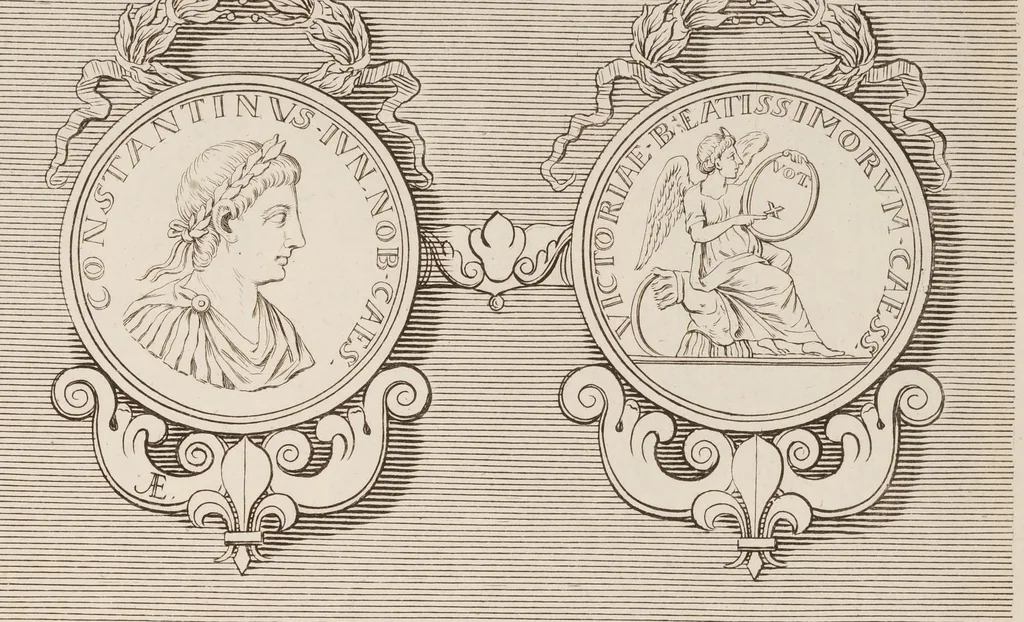 An illustration from Médaillons du Cabinet du Roi, i.e. Louis XIV, 1680, leaf 83