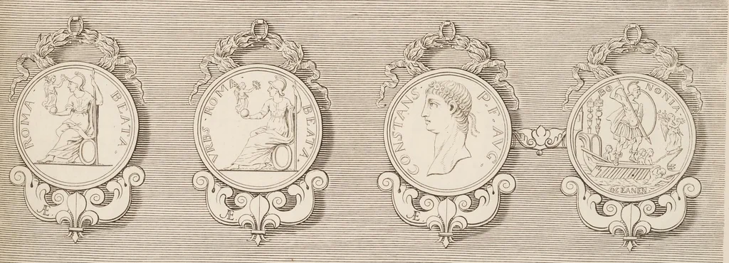 An illustration from Médaillons du Cabinet du Roi, i.e. Louis XIV, 1680, leaf 83