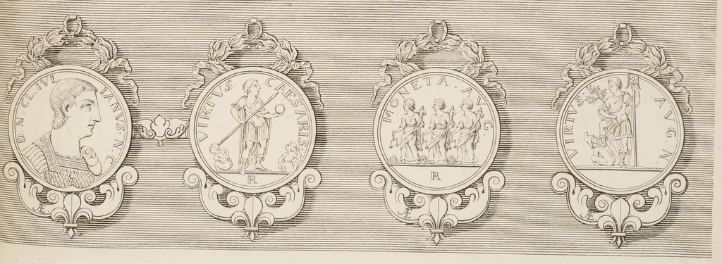 An illustration from Médaillons du Cabinet du Roi, i.e. Louis XIV, 1680, leaf 83
