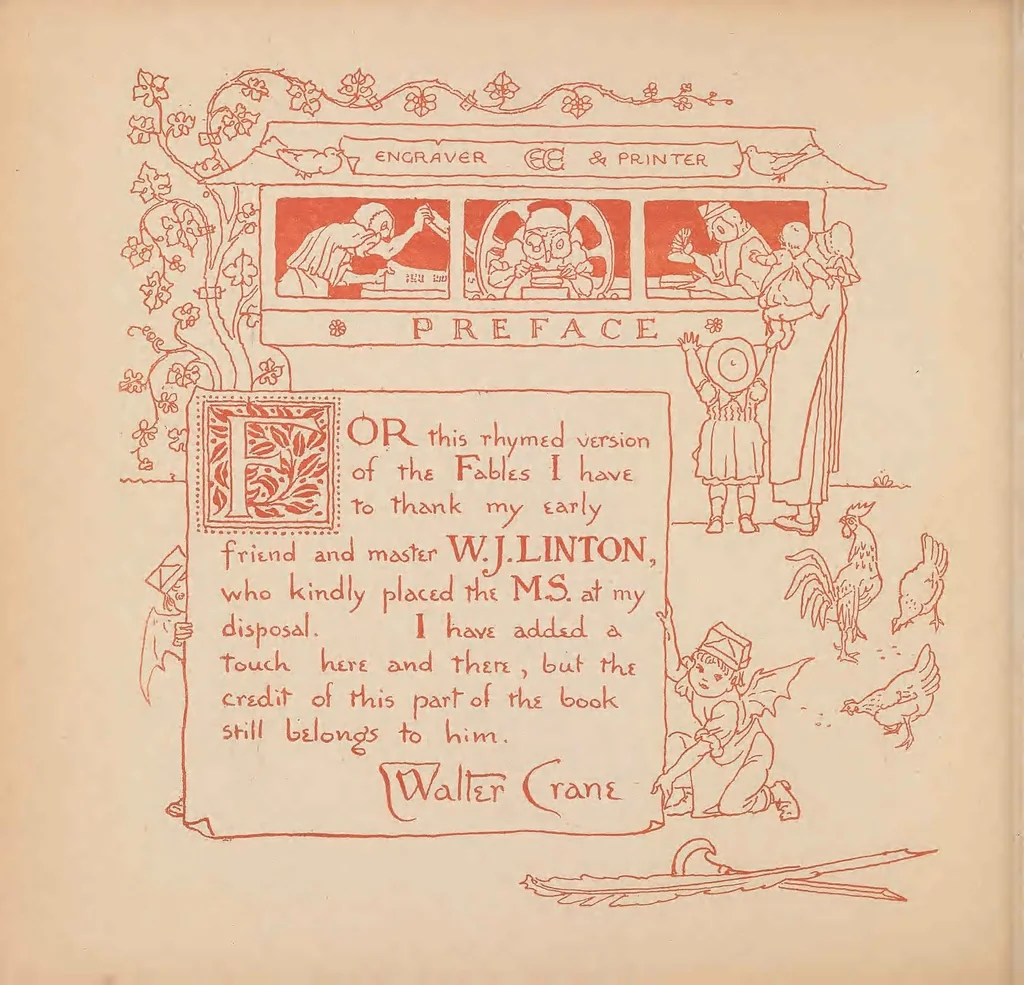 An illustration from The baby's own Aesop : being the fables condensed in rhyme, 1887, leaf 10